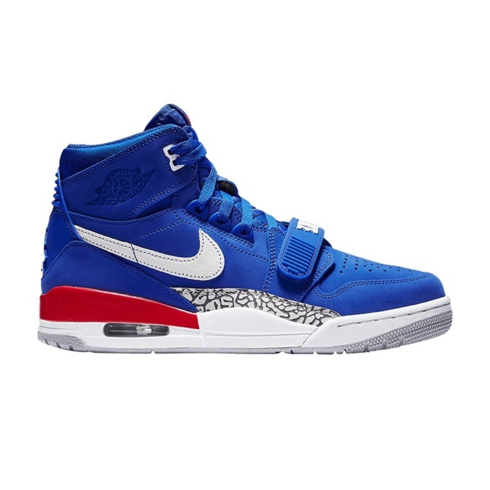 Nike Air Jordan Legacy 312 Pistons Blue Red White High Top Strap 11.5